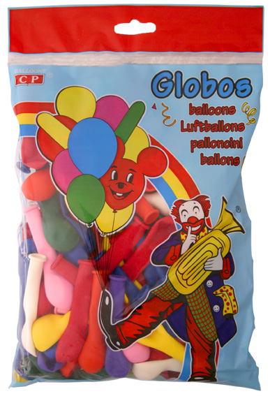 Pack of 100 model assorted colours balloons ref. 10306 - PERSAN