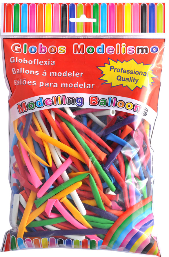 Bolsa 100 globos de modelar colores surtidos  ref. 10306