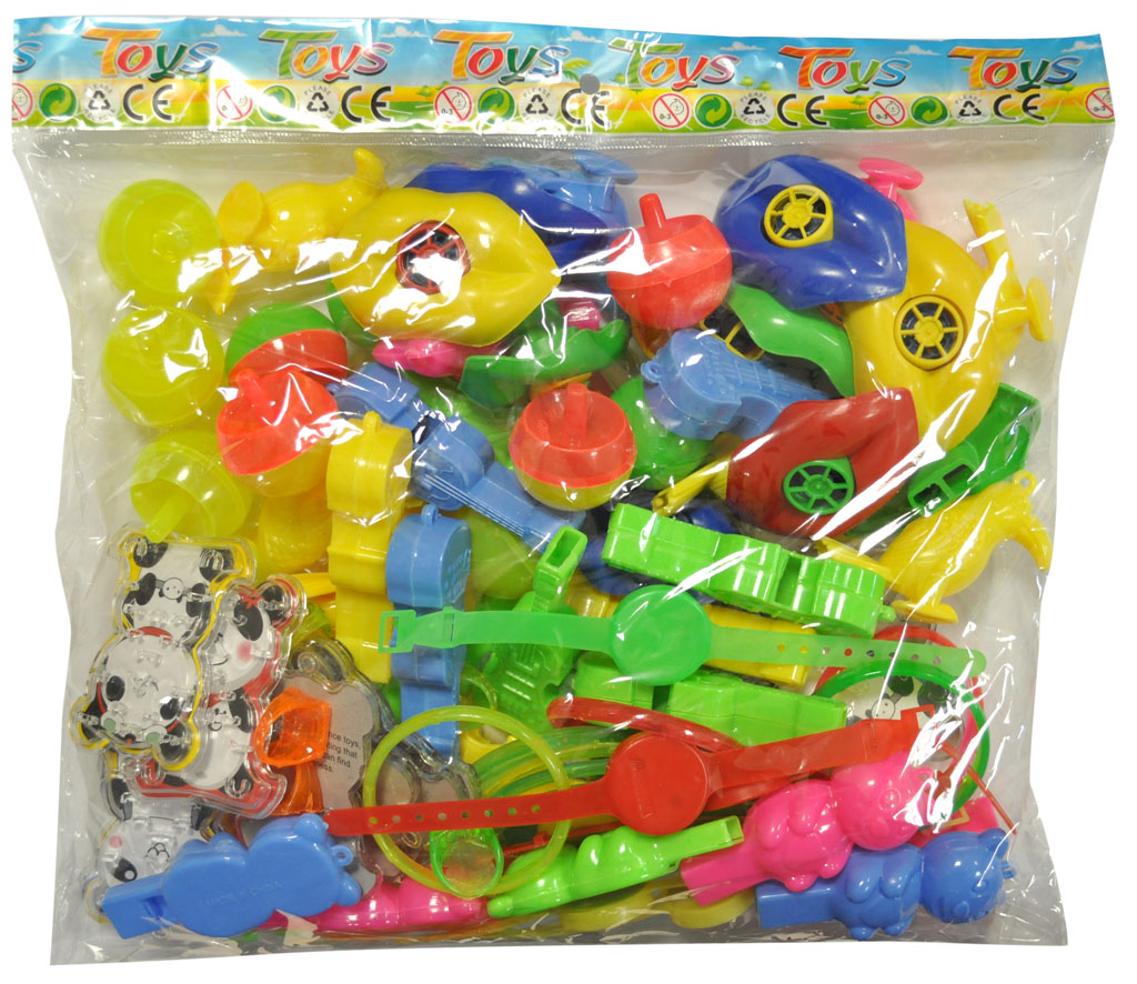 Bolsa 100 juguetes surtidos detalles cumpleaños niños ref. 10923