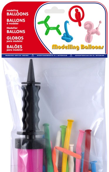 Bolsa 10 globos modelismo mas inflador doble efecto ref. 20229