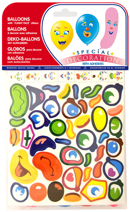 Bolsa 10 globos surtidos + pegatinas ref. 20456