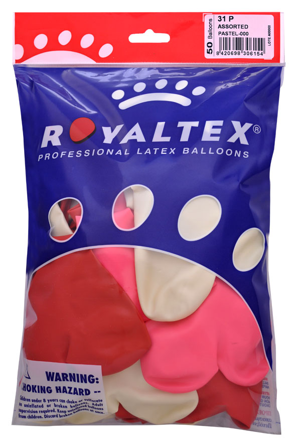 Pack of 50 red heart balloons ref. 43331